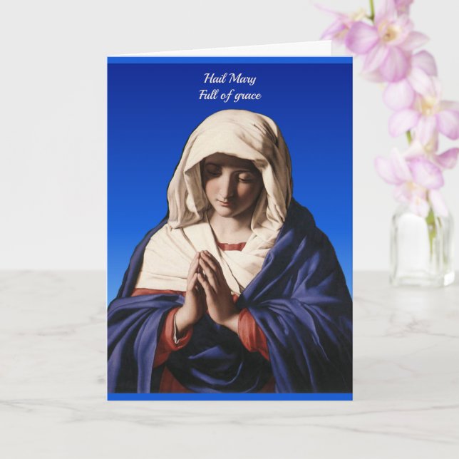 Virgin Mary In Prayer Get Well Personalize Card (Orchid)