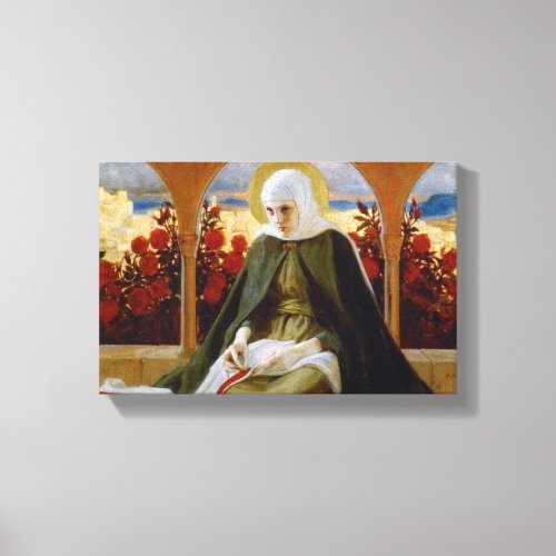 Virgin Mary in the Rose Garden Albert Edelfelt Canvas Print