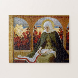 Virgin Mary in the Rose Garden (Albert Edelfelt) Jigsaw Puzzle