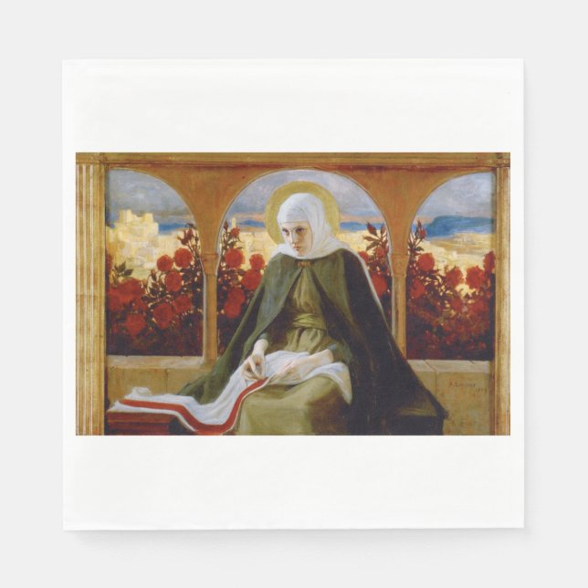 Virgin Mary in the Rose Garden (Albert Edelfelt) Napkins (Front)