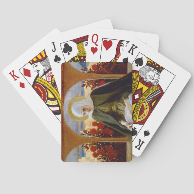 Virgin Mary in the Rose Garden (Albert Edelfelt) Poker Cards (Back)
