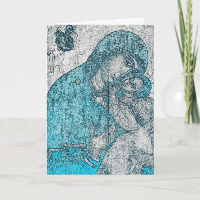 Virgin Mary Infant Jesus Christ Christmas Wish Holiday Card (Front)