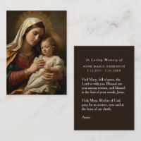 VIrgin Mary Infant Jesus Memorial Card