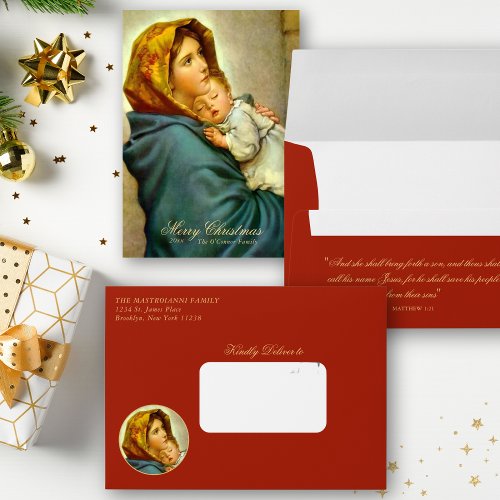 Virgin Mary Jesus Bible Verse Catholic Christmas Envelope
