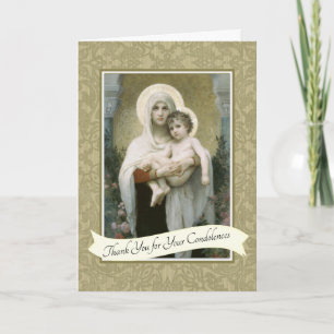 Virgin Mary Jesus Catholic Condolence Thank You