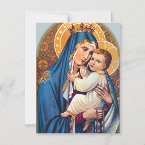 Virgin Mary Jesus Catholic Mass Offering Postcard