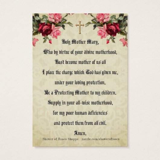Virgin Mary Jesus Catholic Mother Child Prayer (Back)