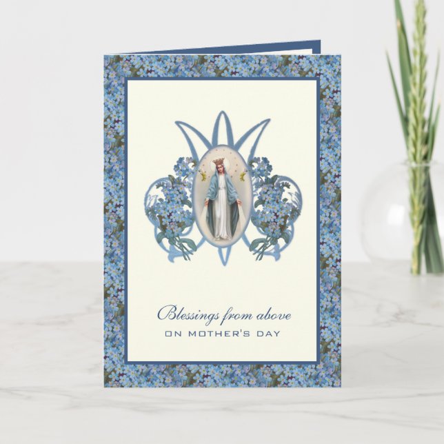 Virgin Mary Jesus Catholic  Prayer Religious Card (Front)