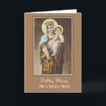 Virgin Mary Jesus Catholic Priest Birthday Prayer Card<br><div class="desc">Let these beautiful Blessed Virgin Mary,  Queen of the Clergy cards express your appreciation to your Catholic priest friends on their birthday! All text and fonts can be modified.</div>