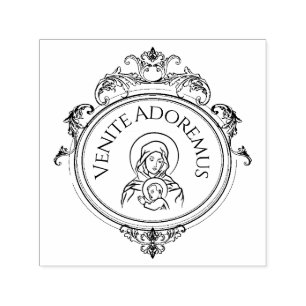 Virgin Mary Jesus Christmas Religious Catholic Self-inking Stamp