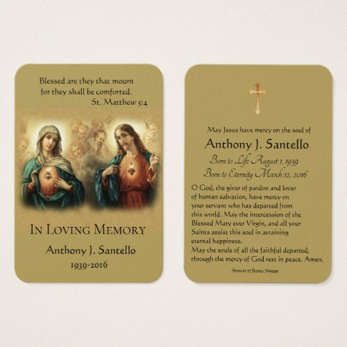Virgin Mary  Jesus Funeral Memorial Holy Card