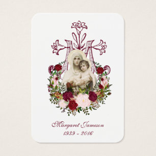 Virgin Mary Jesus Funeral Memorial Holy Card -