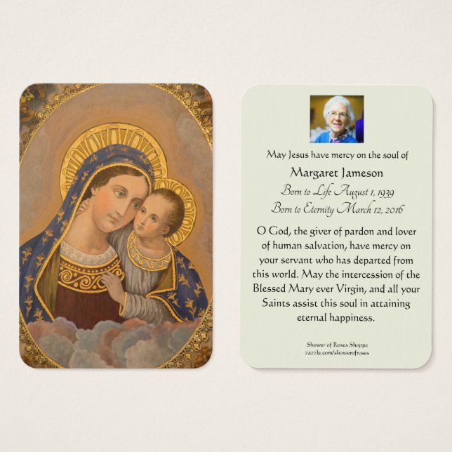 Virgin Mary Jesus Good Counsel Funeral Religious (Front & Back)