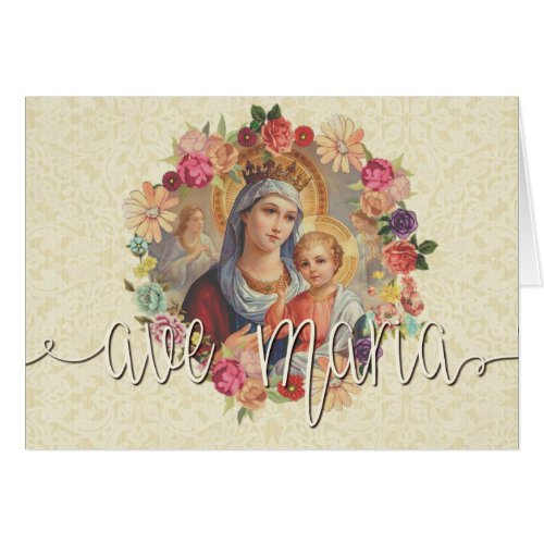 Virgin Mary Jesus  Lace Ave Maria Overlay