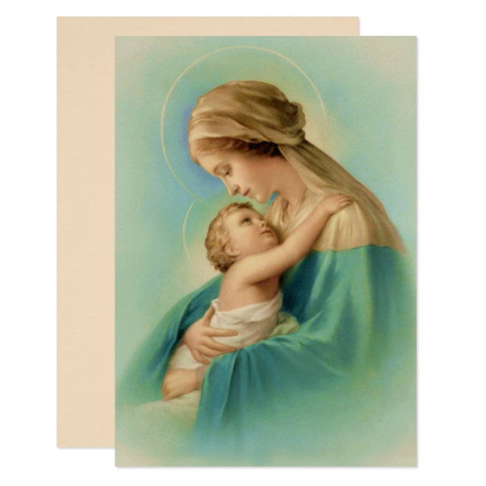 Virgin Mary Jesus Lovely Lady Dressed in Blue Poem Invitation | Zazzle.com