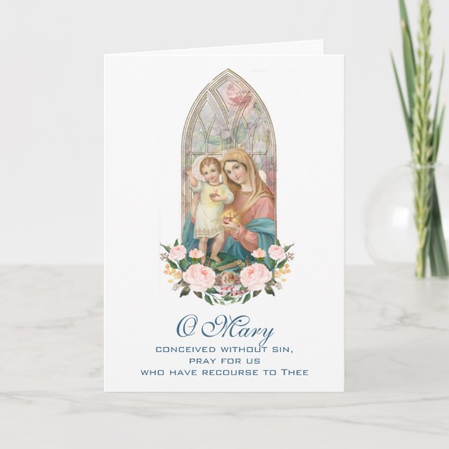 Virgin Mary Jesus Mothers Day Catholic Card (Front)