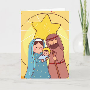Virgin Mary Jesus Nativity Christmas Holiday Card
