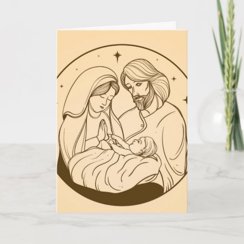 Virgin Mary Jesus Nativity Christmas Holiday Card