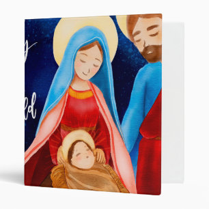 Virgin Mary Jesus Nativity Christmas Vintage 3 Ring Binder