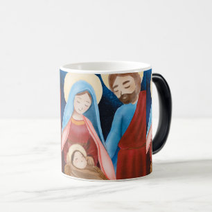 Virgin Mary Jesus Nativity Christmas Vintage Color Morph Mug