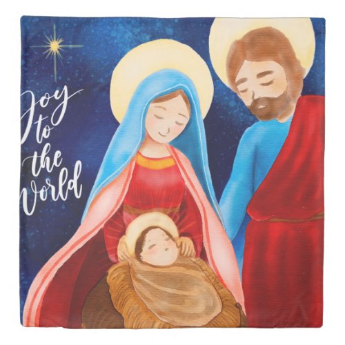 Virgin Mary Jesus Nativity Christmas Vintage Duvet Cover