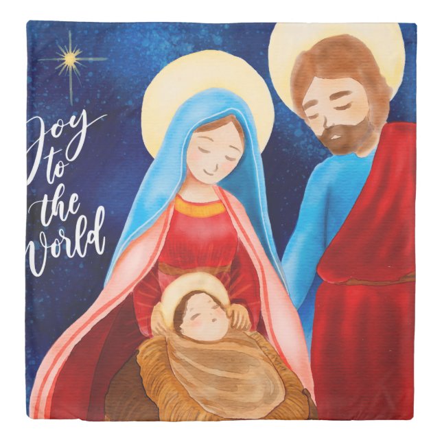 Virgin Mary Jesus Nativity Christmas Vintage Duvet Cover (Front)
