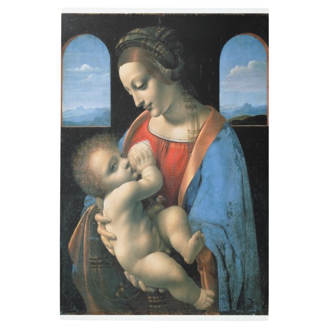 Virgin Mary & Jesus Painting by Leonardo Da Vinci Metal Print (Front)