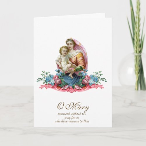 Virgin Mary Jesus Religious Mothers Day Card