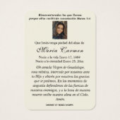 Virgin Mary Jesus Spanish Funeral Holy Prayer (Back)