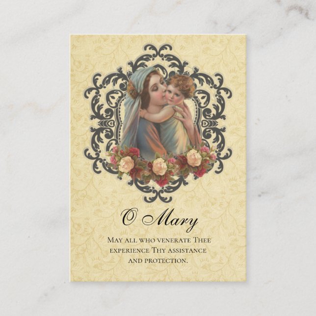 Virgin Mary Jesus Spiritual Communion Holy Card (Front)