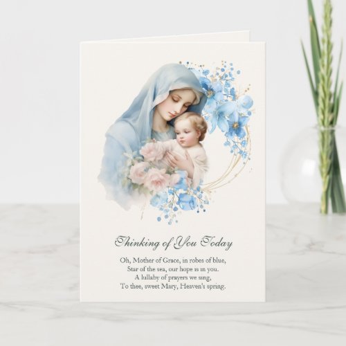 Virgin Mary Jesus Thinking of You Prayer Card