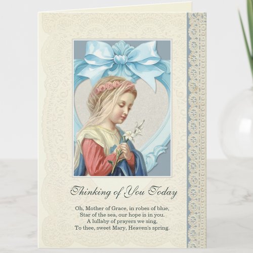 Virgin Mary Jesus Thinking of You Prayer Card