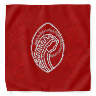 Virgin Mary Lace on Velvet with Embossed Ornament Bandana