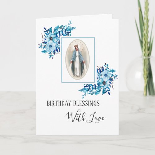 Virgin Mary Lady of Grace Birthday Religious Card