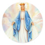 Virgin Mary Lady of Grace Queen of Heaven Madonna Classic Round Sticker