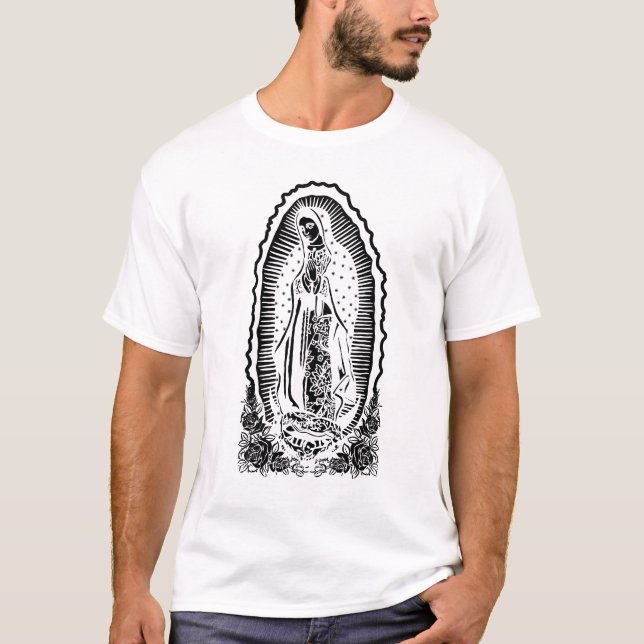 Virgin Mary Lady of Guadalupe Virgen De Guadalupe T-Shirt (Front)