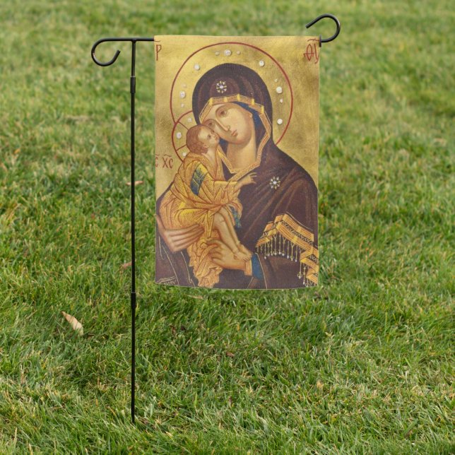 Virgin Mary Mother of Perpetual Help Religious Garden Flag (In SItu)