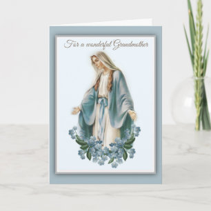 Virgin Mary Mother's Day Grandmother Flowers Card