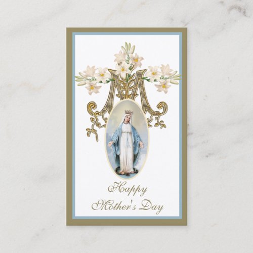 Virgin Mary Mothers Day Remembrance Holy Card