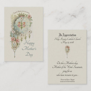 Virgin Mary Mother's Day Remembrance Holy Card