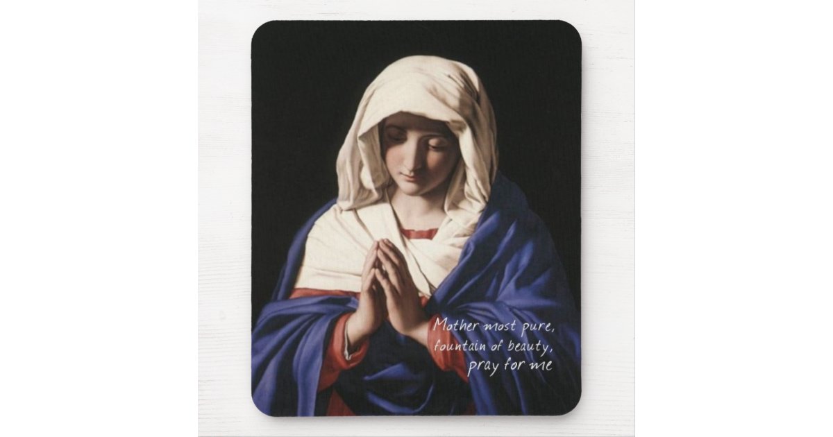 Virgin Mary Mousepad with prayer Zazzle