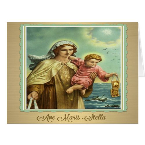 Virgin Mary Mt Carmel Maris Stella Card