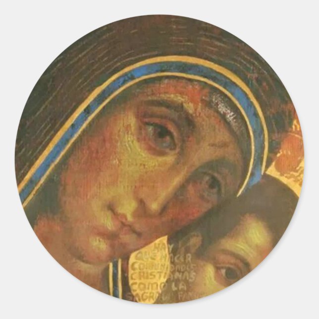 Virgin Mary Neocatechumenal Way Classic Round Sticker (Front)