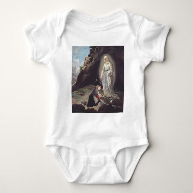 Virgin Mary of Lourdes Baby Bodysuit (Front)