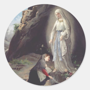 Virgin Mary of Lourdes Classic Round Sticker