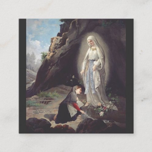 Virgin Mary of Lourdes Square Business Card