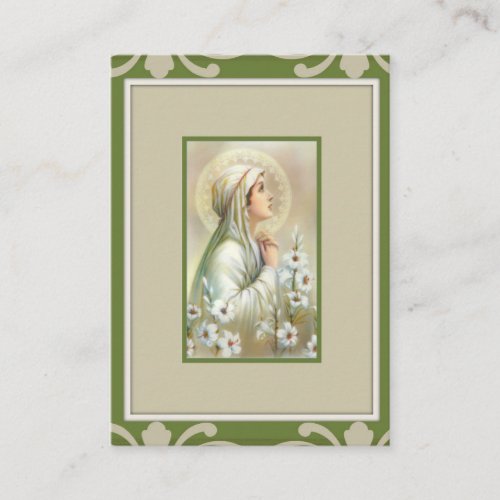 Virgin Mary of Mental Peace Health Catholic Prayer Business Card