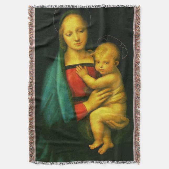 Virgin Mary Our Lady Madonna del Granduca Throw Bl Blanket (Front Vertical)