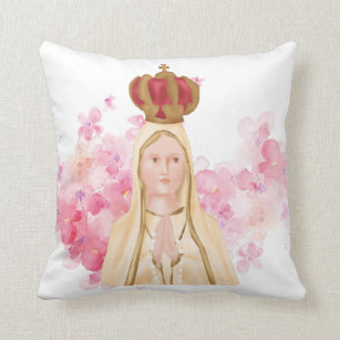 Virgin Mary - Our Lady of Fatima - Christian Throw Pillow