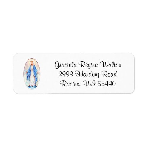 Virgin Mary  Our Lady of Grace  Queen of Heaven Label